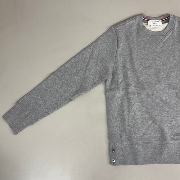 THOM BROWNE Crew Neck Classic Pullover LoopBack Men's Sz 1 Grey MJT085A-03377 - Picture 6 of 12